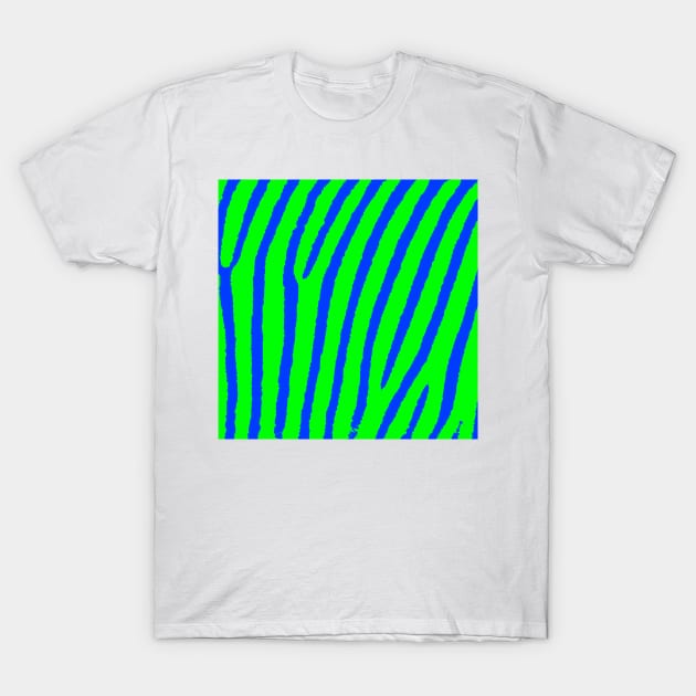 Zebra Print (Green & Blue) T-Shirt by BlakCircleGirl